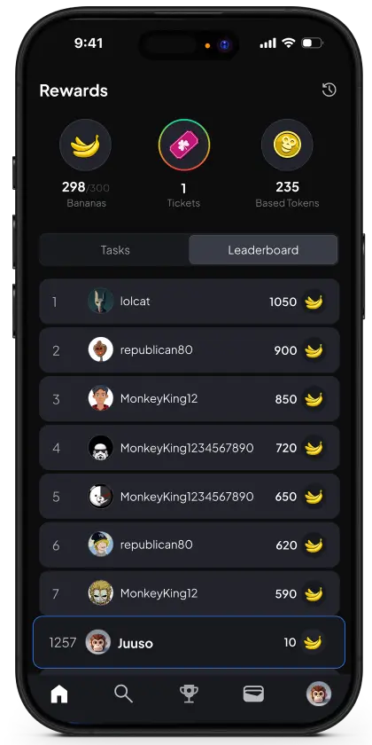 Based app leaderboard page screenshot